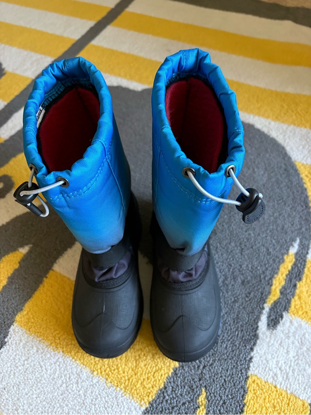 Kamik Blue Kids Snow Boots with Black Soles